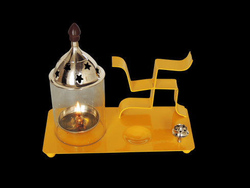 Iron and Brass Swastic Chimney Deepak 0.34Kg